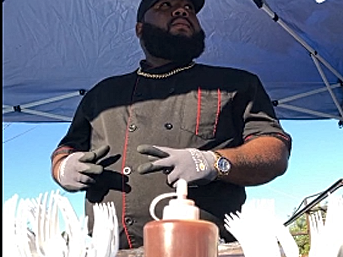 Chef Abdul at the griddle
